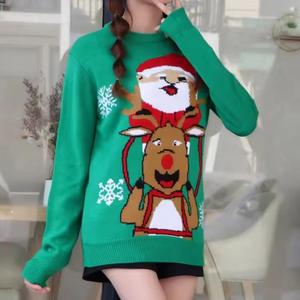 TIXOM Custom Front Long Casual Winter <strong>Family</strong> Knitted Ugly Sweater for Women Girls Holiday <strong>Christmas</strong> Pullover <strong>Jumper</strong> Free Cartoon - Product Image 5