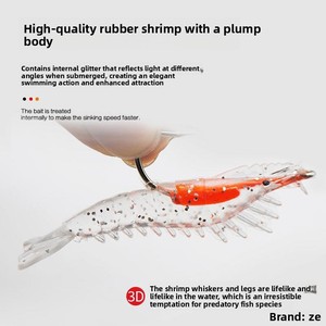 Aotuo Leurre souple lumineux lesté en métal 10cm 9g, imitation <span class=keywords><strong>crevette</strong></span> réaliste, pour la pêche au bar en eau salée - Product Image 4