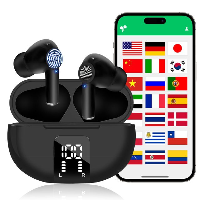 GlobalCrown M10 TWS BT5.3+EDR Translator Earphone Real Time Translation Earbuds Supports Translated Into 150 Languages