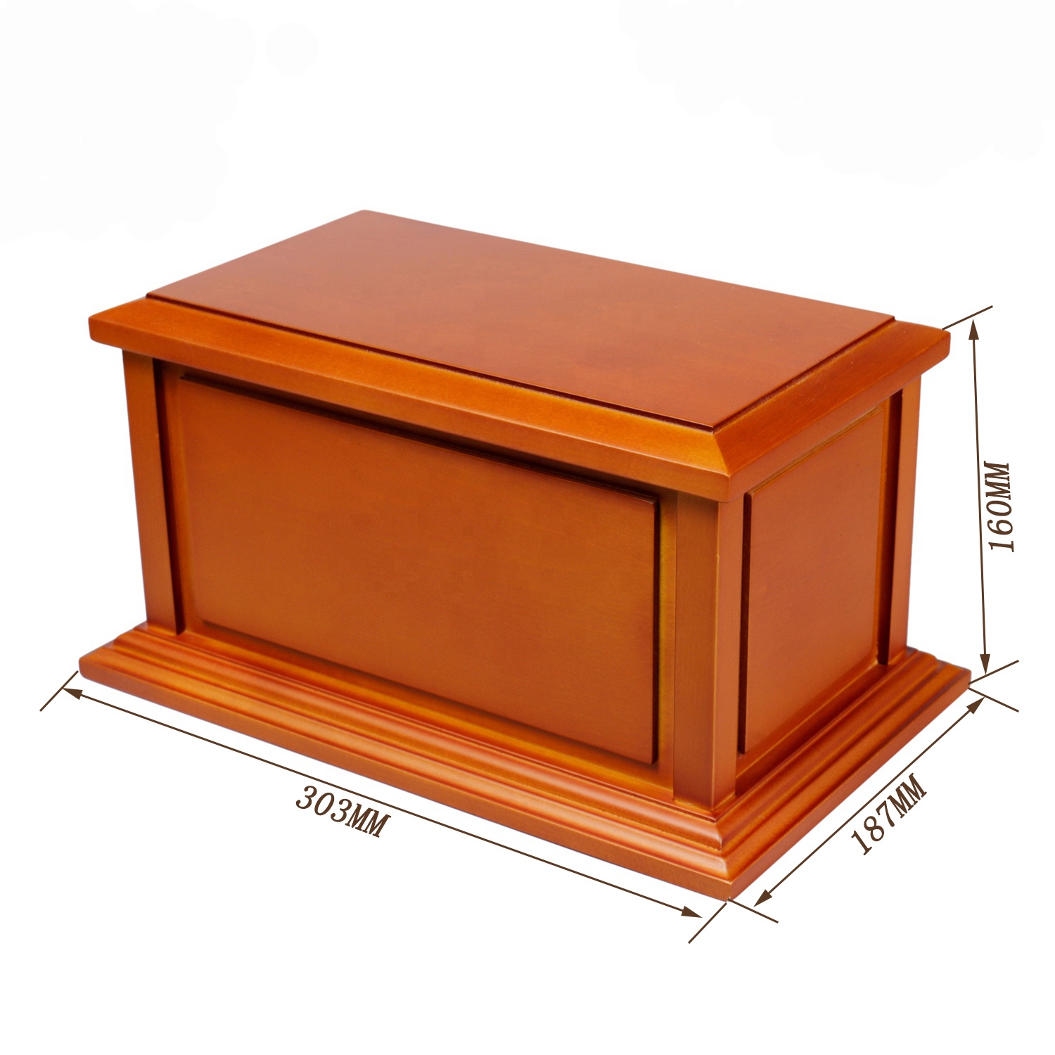Фабрика ручной работы OEM ODM Европейский стиль матовая лакированная прямоугольная деревянная урна на заказ