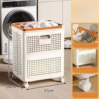 Panier à linge portable en maille respirante grande capacité pour chambre à coucher, avec cadre de support, multifonctionnel, également boîte de rangement pour jouets