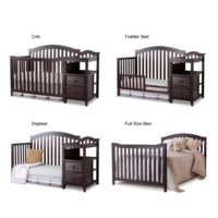 Lit bébé en bois massif FSC, lit bébé multifonctionnel en pin massif pour bébés, enfants, chambre, salon, hôtel, école