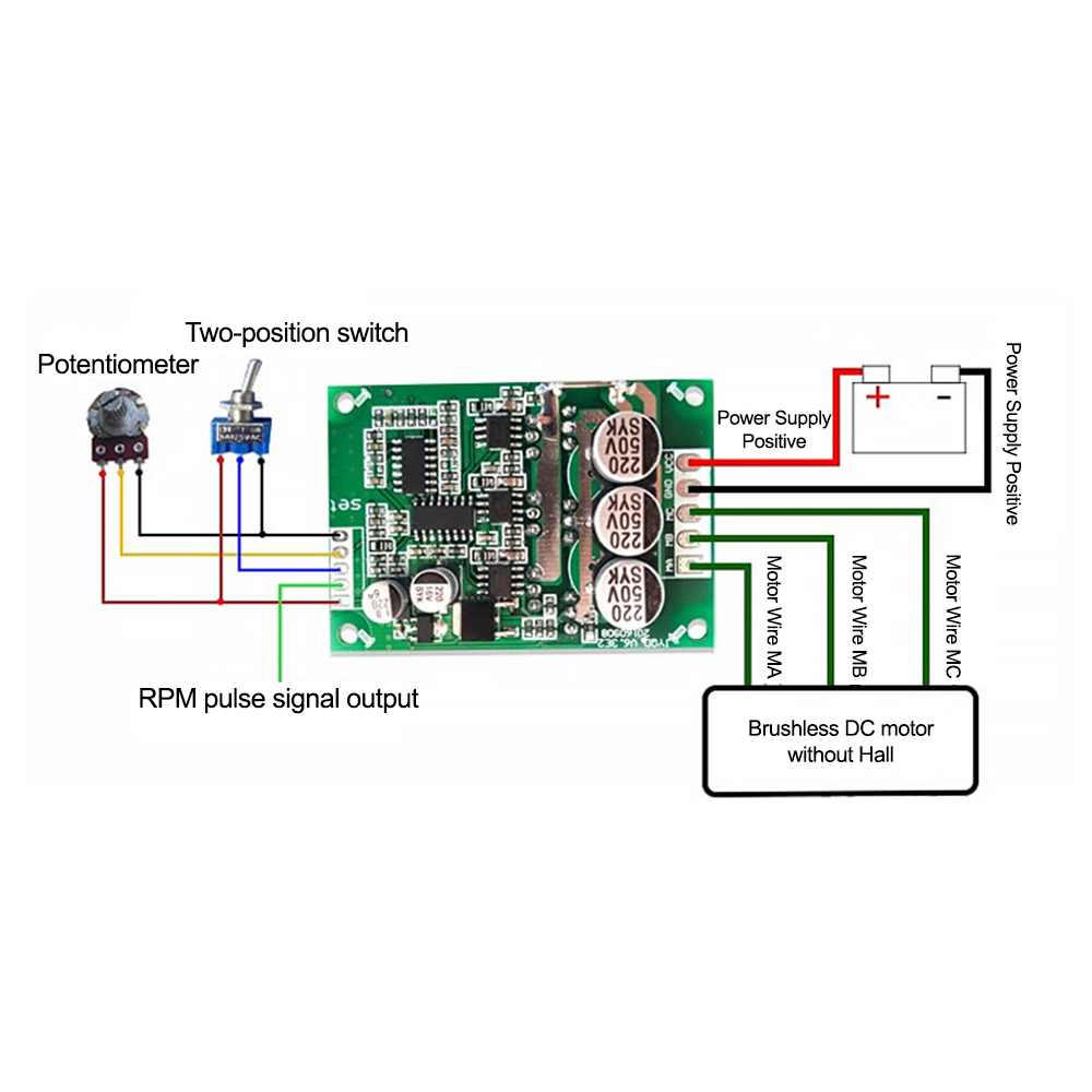 Regolatore Velocità Motore Dc Controller PWM Per Motore Brushless BLDC 500W 12-36V - Scheda Driver Di Controllo Driver Motore Brushless 36v