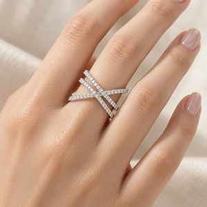 Anello a croce da donna, design geometrico semplice, per uso quotidiano - Product Image 2