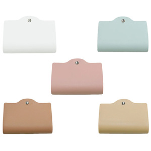In stock PU leather mask storage bag, Japanese and Korean style, portable multi-color <b>snap</b> button mask <b>clip</b>, suitable for - Product Image 3