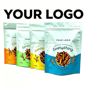 Custom Self Sealing <b>Bag</b> For Food Biscuit Candy With Transparent Window Heat Seal Resealable Snack <b>Packaging</b> <b>Bag</b> - Product Image 1