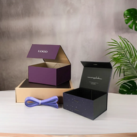 Cadeau de Noël personnalisé boîte rigide magnétique emballage conception libre revêtement UV gaufrage pour impression de logo pour cadre photo affichage