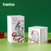 Boîte en métal carrée Tianhui en gros pour cadeaux de Noël, emballage métallique de luxe avec logo personnalisé