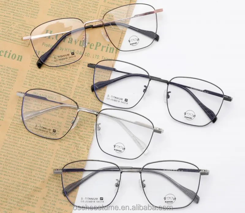 Monture de lunettes en titane optique pour myopie conception de lunettes transparentes pour l'extérieur lunettes légères pour femmes stock de couleurs mélangées