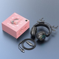 Audífonos para Juegos 2.4G con Micrófono Demon ENC Rosa/Negro 7.1 para PC, Switch, PS4, Xbox, los Más Baratos