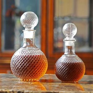 Luxury Round Ball Shape Wine Beer Containers <strong>Glass</strong> Bottle Diamond <strong>Cut</strong> Whiskey <strong>Decanter</strong> Wine <strong>Decanter</strong> with <strong>Glass</strong> Stopper - Product Image 4