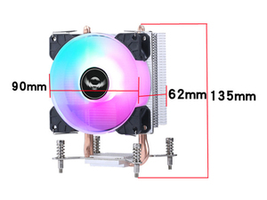Qiuzaim 2 ống nhiệt ống đồng RGB LED ánh sáng yên tĩnh 3P/4P CPU E5 quạt làm mát máy tính để bàn Tương thích LGA 2011 X99 X79 làm mát không khí - Product Image 6