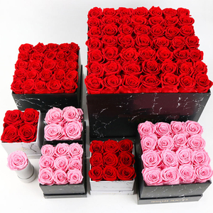 Roses <span class=keywords><strong>éternelle</strong></span>s stabilisées personnalisées avec logo dans une boîte ronde, carrée ou en forme de cœur pour la Saint-Valentin, la fête des mères, Noël, cadeau - Product Image 3
