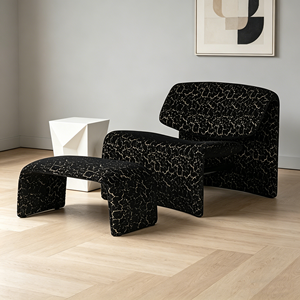 <span class=keywords><strong>Tabouret</strong></span> et ottoman noirs pour salon, en mousse moulée classique avec revêtement en tissu, longue banquette repose-pieds pour la fin du lit - Product Image 1