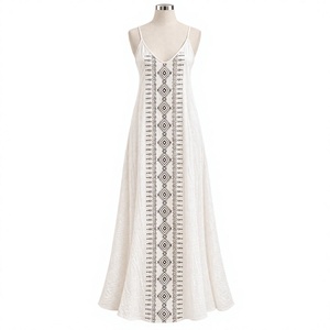 Vestido Maxi Informal Estilo Boho para Mujer, Vestido de Verano con Tirantes Finos, Corte en A, Estilo Playero, 100% Algodón Transpirable - Product Image 4