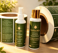 Étiquettes cosmétiques personnalisées imperméables, autocollants en vinyle adhésifs pour bouteilles de soins de la peau de marque privée, étiquettes d'emballage cosmétique