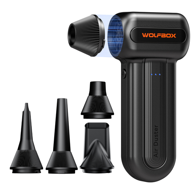 WOLFBOX MF60 Super Power Compressed Air Duster 110000RPM 3-Speed Adjustable Rechargeable Cordless Electric Air Duster
