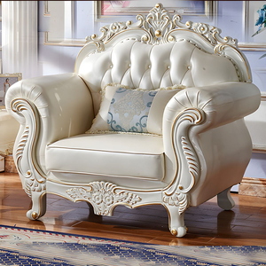 סיטונאות אירופה עץ מלא 321 ספה יוקרה ספה מלכותית חלבית סלון ספה נפתחת סטים - Product Image 5