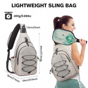 Sac de pickleball en polyester de voyage tendance, échantillon gratuit, sac de pickleball à bandoulière pour hommes et femmes, sac à dos léger à bandoulière - Product Image 3