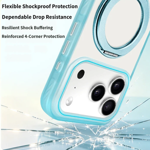 Étui en acrylique transparent anti-jaunissement pour <span class=keywords><strong>iPhone</strong></span> 16 15, <span class=keywords><strong>coque</strong></span> rigide au toucher doux avec protection 360° °   Support magnétique rotatif, <span class=keywords><strong>coque</strong></span> de style Ins - Product Image 1