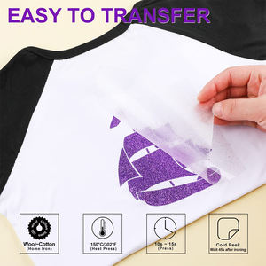Diylobby Paillettes HTV Vinyle Transfert Thermique Couleurs Personnalisées Fer sur Feuilles Vinyle Vinyle pour T-shirts Paillettes - Product Image 6