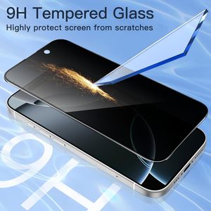 Riêng tư bảo hiểm đầy đủ bảo vệ màn hình cho iPhone 16 Pro, màu đen cạnh chống gián điệp Tempered Glass phim, 2-Pack - Product Image 3