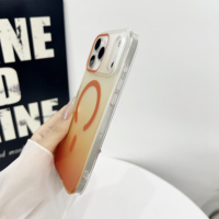Étui de téléphone magnétique dégradé de luxe pour iPhone 17 Pro, accessoires mobiles transparents mats IMD pour iPhone 16 15 14 13 Pro