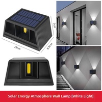 Lampe solaire LED double face adaptée aux clôtures de jardin extérieures, éclairage décoratif écologique, lampes murales solaires