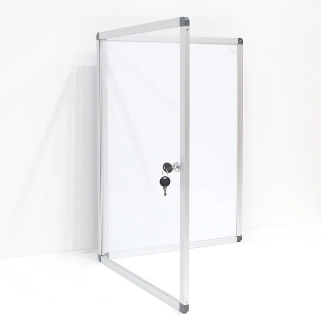 Magnetic Whiteboard with Glass Cabinet & Aluminum Case Waterproof Outdoor Display Showcase Advertising Equipment