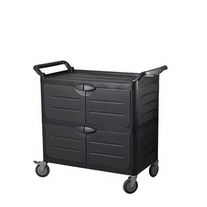 Carrito de Servicio de Tres Niveles para Hotel, con Ruedas de 4 Pulgadas de PP+Aluminio, para Limpieza, Restaurante, Cocina de Hotel - Product Image 2