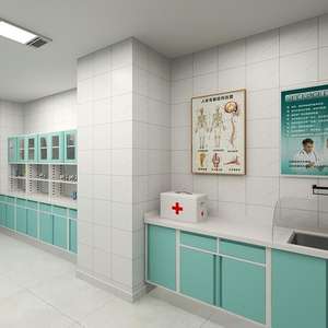خزانة طبية من الفولاذ المقاوم للصدأ للعيادات والمستشفيات، تصميم عصري ببابين و3 أدراج، تثبت على الحائط، أثاث تجاري متين - Product Image 3