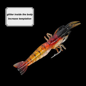 Gj20 9,5 cm/3,4 g Appât artificiel souple biomimétique en PVC, super attrayant, à griffes plates, leurre de pêche avec hameçon, paillettes reflétant la lumière - Product Image 5