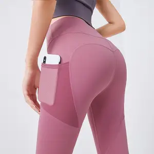 Fitness Sports Trousers High Waist Hip Lift Running Workout Yoga Pants With Pockets Women Tights Leggings