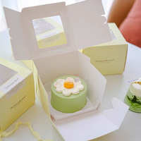 Boîtes à gâteaux pliables colorées de 6 à 8 pouces avec lien en corde pour desserts et emballage de gâteaux