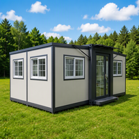 Maison conteneur préfabriquée pliable à double aile, personnalisable OEM (couleur et taille), multifonctionnelle, portable, moderne, pour habitation et bureau