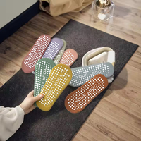 Chaussettes de yoga et de Pilates pour femmes, logo personnalisé, antidérapantes, avec sangle, coton, coupe basse, respirantes, tricotées, été