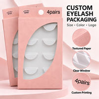 Boîte d'emballage en papier pour cils artificiels avec fenêtre, personnalisable en gros, pour marque de maquillage