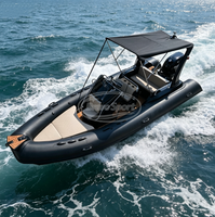 Bateau pneumatique de pêche ouvert en fibre de verre de 20 pieds Rib580 Orca/Hypalon/PVC avec T-top