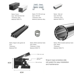 Tùy chỉnh mặt trời che vải không thấm nước nhôm cơ giới nén màn hình con lăn Shades - Product Image 5