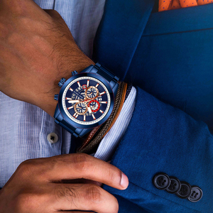 Skmei-montre de sport pour hommes, MINI FOCUS MF0285G, nouveau chronographe <span class=keywords><strong>noir</strong></span>, bracelet en <span class=keywords><strong>acier</strong></span> inoxydable, à Quartz, décontractée, <span class=keywords><strong>horloge</strong></span> - Product Image 4