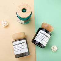 Bouteille diffuseur de parfum de luxe 150 ml vide en verre avec couvercle en bois pour l'aromathérapie et la fragrance d'intérieur