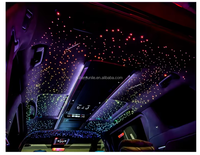 Kit d'éclairage à fibres optiques Mini RGB à effet de météore avec brins à éclat final pour plafond intérieur de voiture effet ciel étoilé