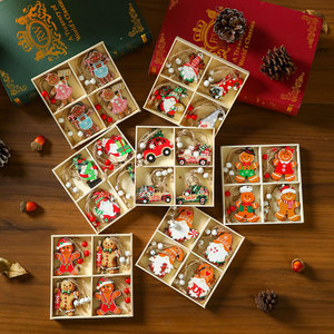 Hot Selling Small Wooden Hanging <b>Ornaments</b> Christmas New Year Decorations for <b>Tree</b> Decoration and Small Gifts - Product Image 1