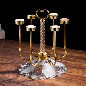 Support à verres créatif en verre avec support en acier inoxydable pour salon, style européen, égouttoir inversé - Product Image 3