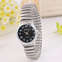 WJ-4574 Montre-bracelet de couple en acier inoxydable de haute qualité avec bracelet élastique, montre pour homme âgé