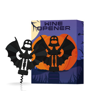 Sacacorchos de Vino con Forma de Murciélago de Halloween, Negro, Multifuncional, Portátil, para Abrir Vino y Cerveza - Product Image 1