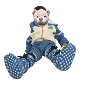 Yuqilin Children's Foot Warmer Blue Polka Dot Fleece Lined Winter Insulated Ankle Brace Cover For Kids - Product Image 2