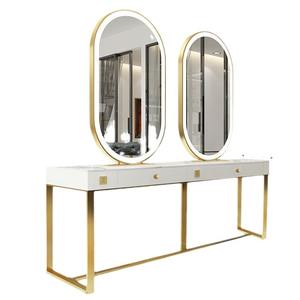 Nouveau luxe salon de coiffure miroir salon de coiffure dédié salon de coiffure marbre bureau double miroir miroir de coiffure - Product Image 5
