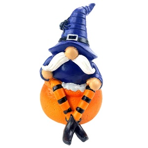 Figurine en résine de gnome fantôme d'Halloween, en forme de citrouille, décoration intérieure et extérieure, gris clair, noir, bleu, non toxique - Product Image 5