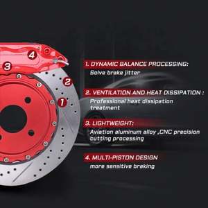 Kit de freno grande de 4 pistones OEM 7600, pinzas de freno mejoradas de alto rendimiento para Nissan Patrol Y61 <span class=keywords><strong>Ford</strong></span> <span class=keywords><strong>Mustang</strong></span> BMW E92 E46 F10 F22 - Product Image 3